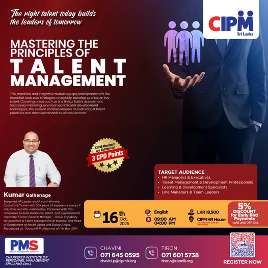 Workshop for Mastering the Principles of Talent Management at CIPM Sri Lanka