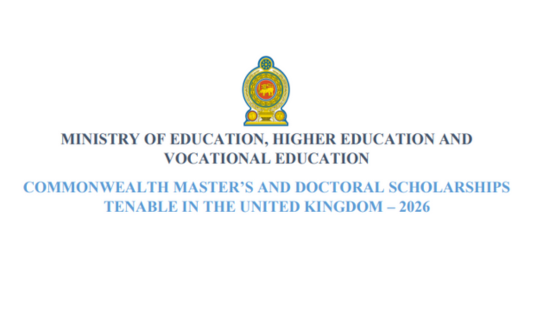 Commonwealth Scholarships Open for Sri Lankan Postgraduate Students