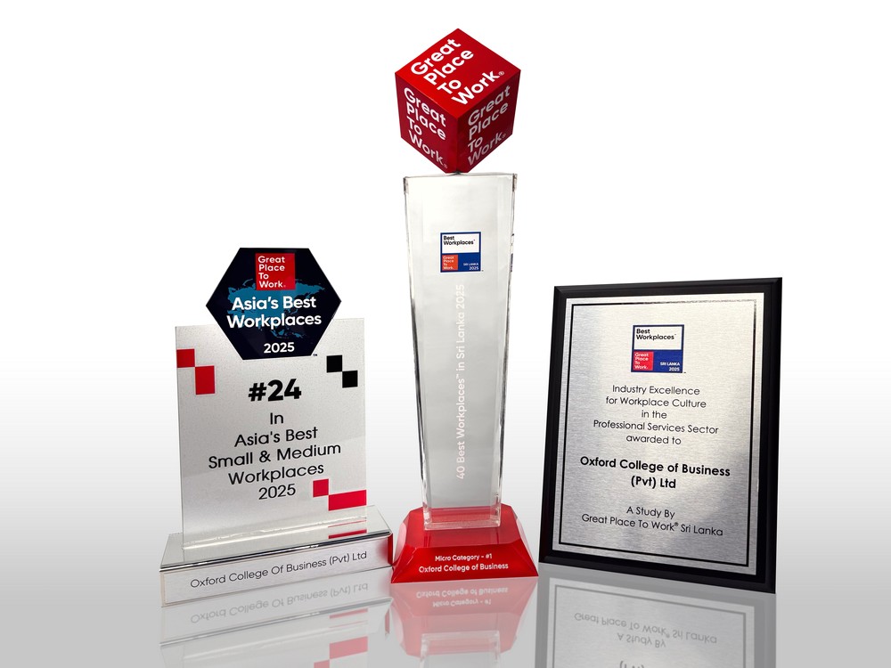 Oxford College of Business Tops Sri Lanka’s Best Workplaces List for 12th Year, Shines Among Asia’s Finest
