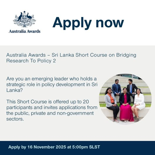 Bridging Research to Policy 2 (Sri Lanka) – Australia Awards Sri Lanka