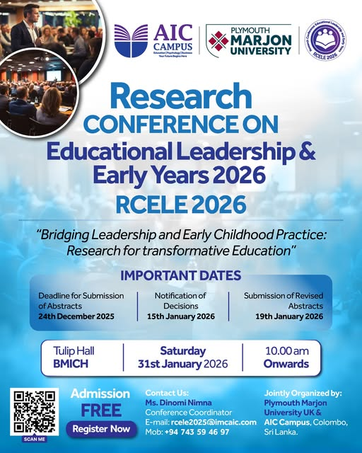 AIC RCELE 2026: Conference on Educational Leadership and Early Years Research